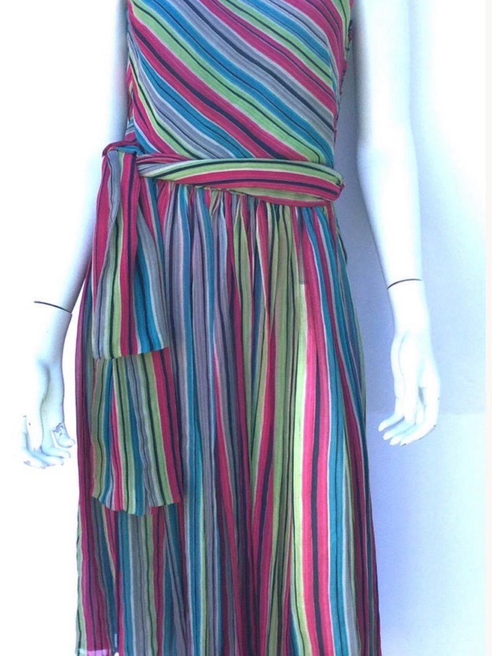 Multi-Color Striped Vintage Maxi Dress - Picture 2 of 3